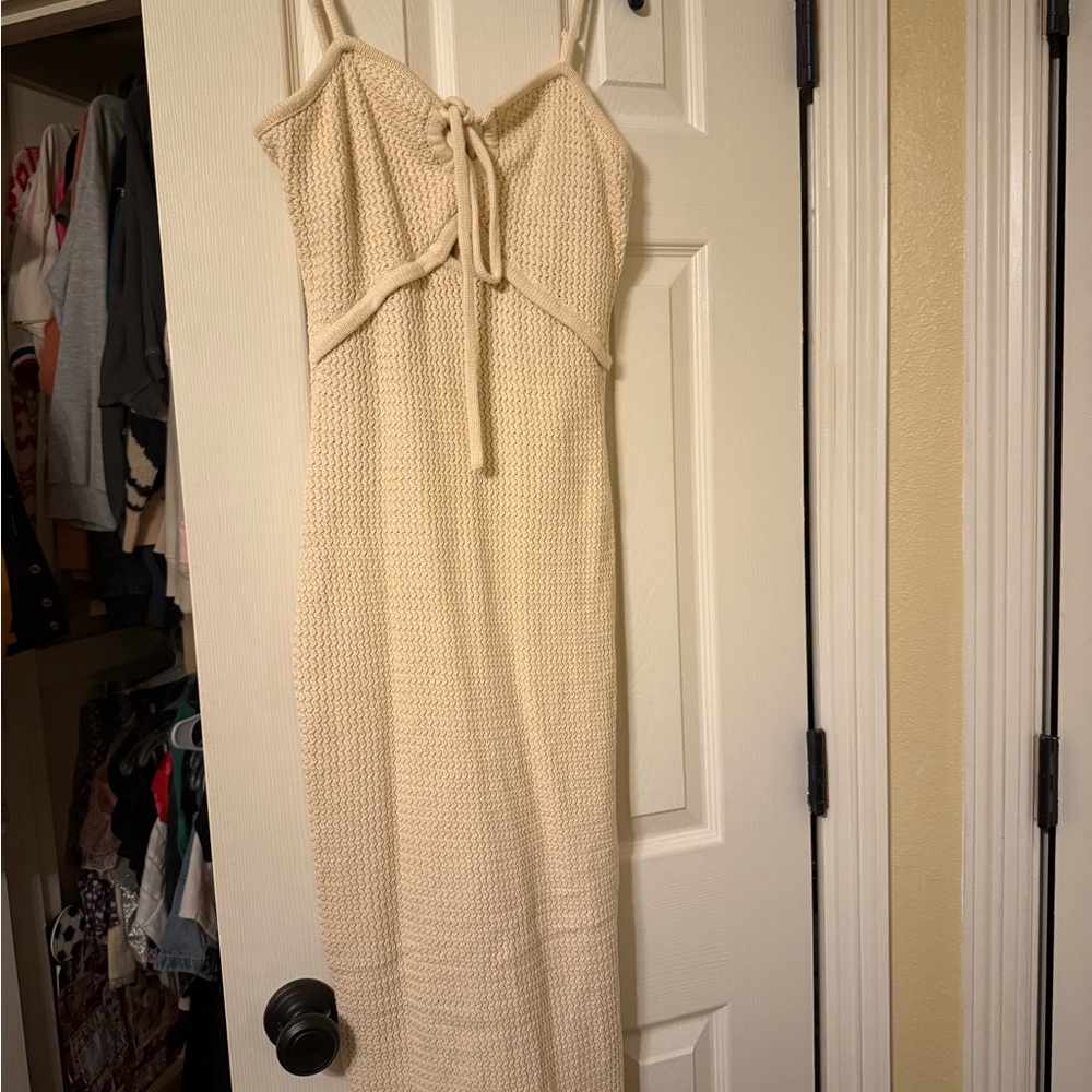 House of Harlow 1960 Cream Slip Dress Spaghetti Strap